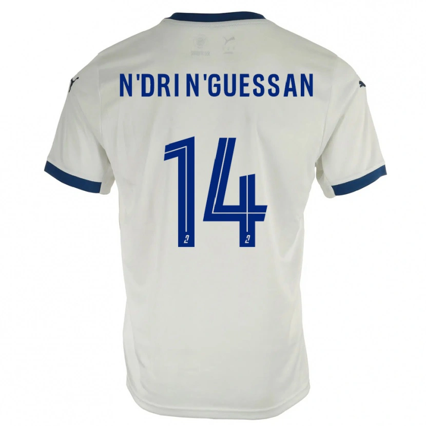Danxen Kinder Landry N'dri N'guessan #14 Weiß Blau Auswärtstrikot Trikot 2025/26 T-Shirt Österreich