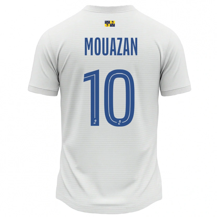 Danxen Kinder Baptiste Mouazan #10 Weiß Blau Auswärtstrikot Trikot 2025/26 T-Shirt Österreich