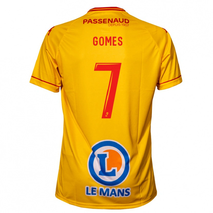 Danxen Kinder Malang Gomes #7 Gelb Auswärtstrikot Trikot 2025/26 T-Shirt Österreich