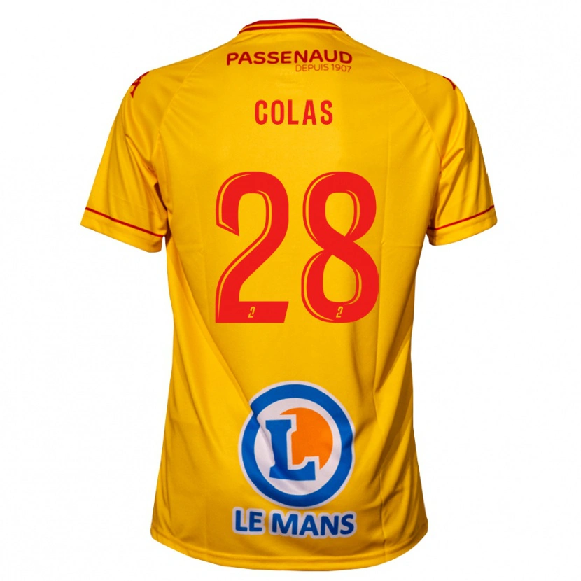 Danxen Kinder Erwan Colas #28 Gelb Auswärtstrikot Trikot 2025/26 T-Shirt Österreich