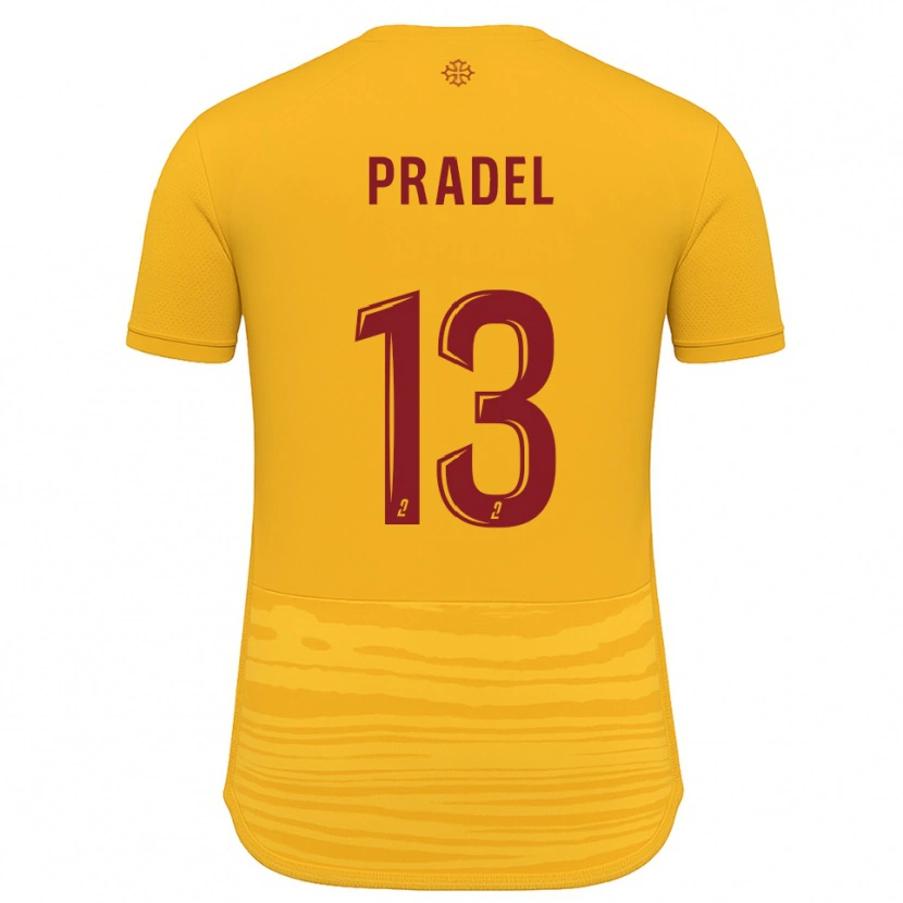 Danxen Kinder Thibaut Pradel #13 Orange Burgunder Auswärtstrikot Trikot 2025/26 T-Shirt Österreich
