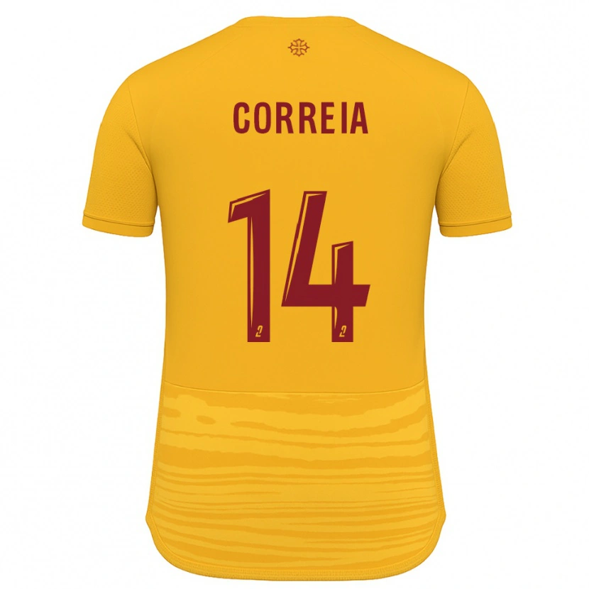 Danxen Kinder Tiago Correia #14 Orange Burgunder Auswärtstrikot Trikot 2025/26 T-Shirt Österreich