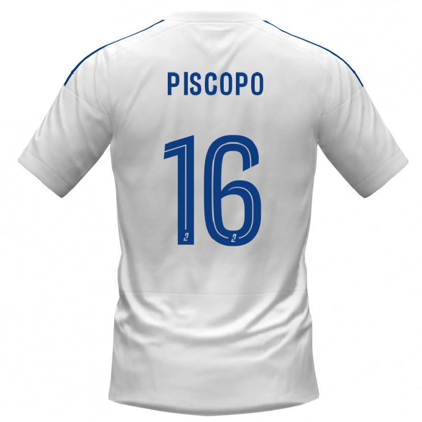 Danxen Kinder Ange Piscopo #16 Weiß Blau Auswärtstrikot Trikot 2025/26 T-Shirt Österreich
