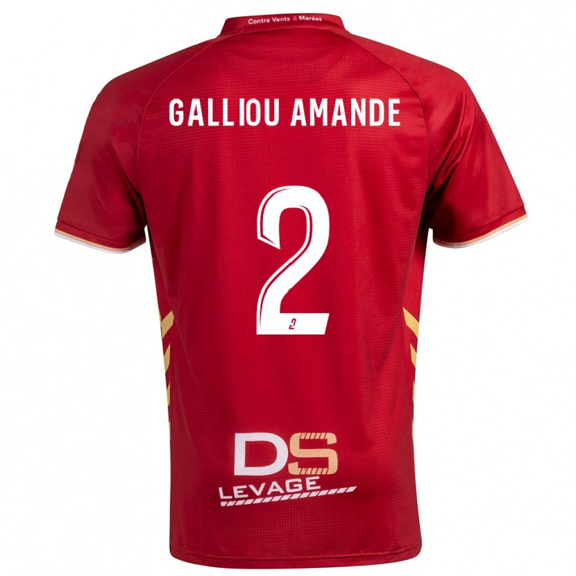 Danxen Kinder Noa Galliou Amande #2 Burgunder Gold Auswärtstrikot Trikot 2025/26 T-Shirt Österreich