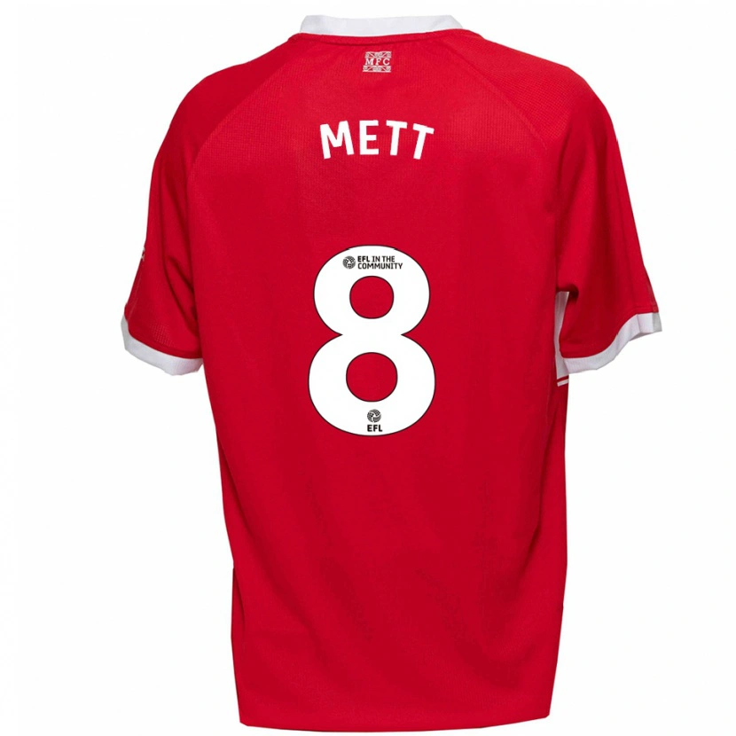 Danxen Herren Jessica Mett #8 Rot Weiß Heimtrikot Trikot 2025/26 T-Shirt Österreich