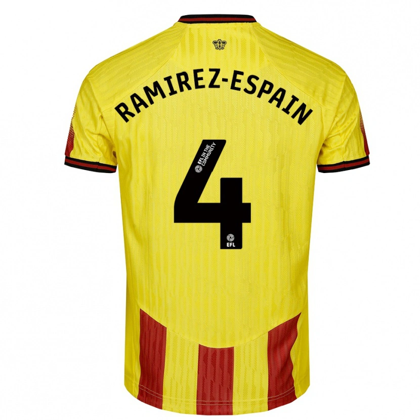 Danxen Herren Leo Ramirez-Espain #4 Gelb Rot Heimtrikot Trikot 2025/26 T-Shirt Österreich