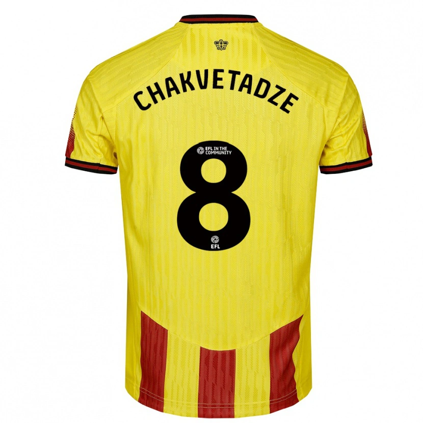 Danxen Herren Giorgi Chakvetadze #8 Gelb Rot Heimtrikot Trikot 2025/26 T-Shirt Österreich