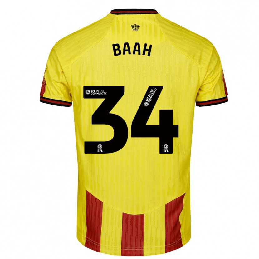 Danxen Herren Kwadwo Baah #34 Gelb Rot Heimtrikot Trikot 2025/26 T-Shirt Österreich