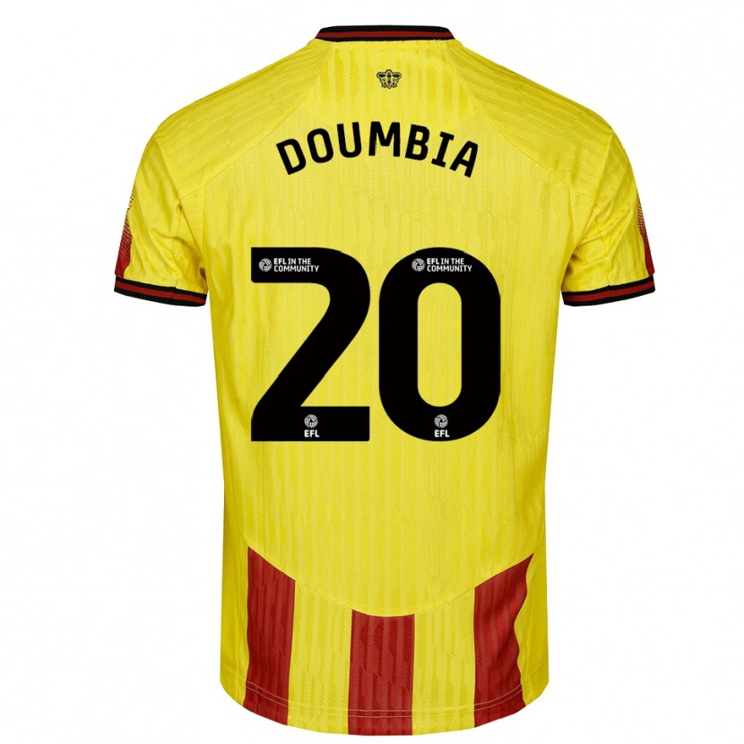 Danxen Herren Mamadou Doumbia #20 Gelb Rot Heimtrikot Trikot 2025/26 T-Shirt Österreich