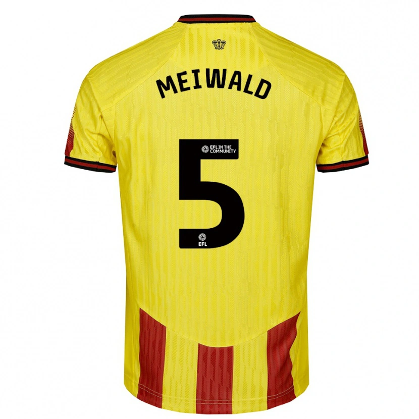 Danxen Herren Anne Meiwald #5 Gelb Rot Heimtrikot Trikot 2025/26 T-Shirt Österreich