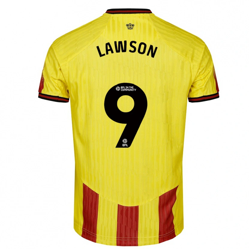 Danxen Herren Jonathan Lawson #9 Gelb Rot Heimtrikot Trikot 2025/26 T-Shirt Österreich