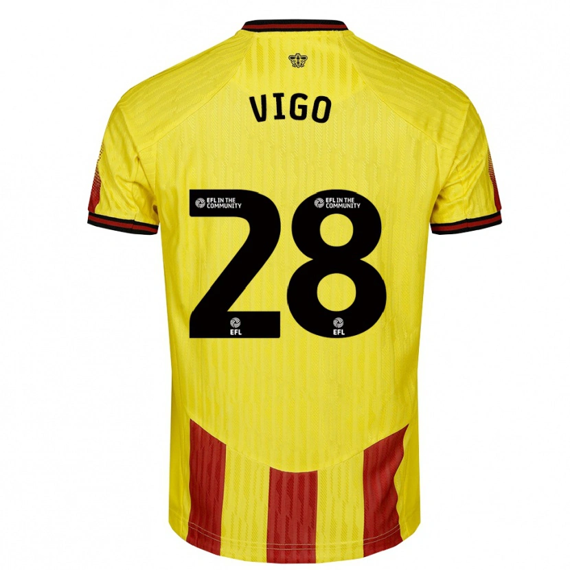 Danxen Herren Francesca Vigo #28 Gelb Rot Heimtrikot Trikot 2025/26 T-Shirt Österreich
