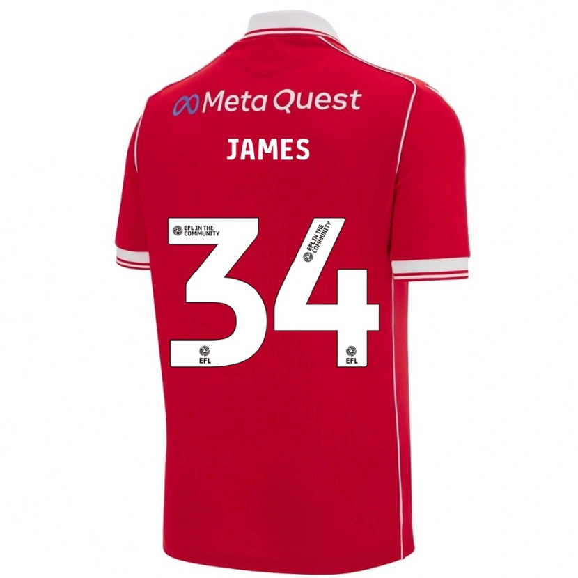 Danxen Herren Aaron James #34 Rot Weiß Heimtrikot Trikot 2025/26 T-Shirt Österreich