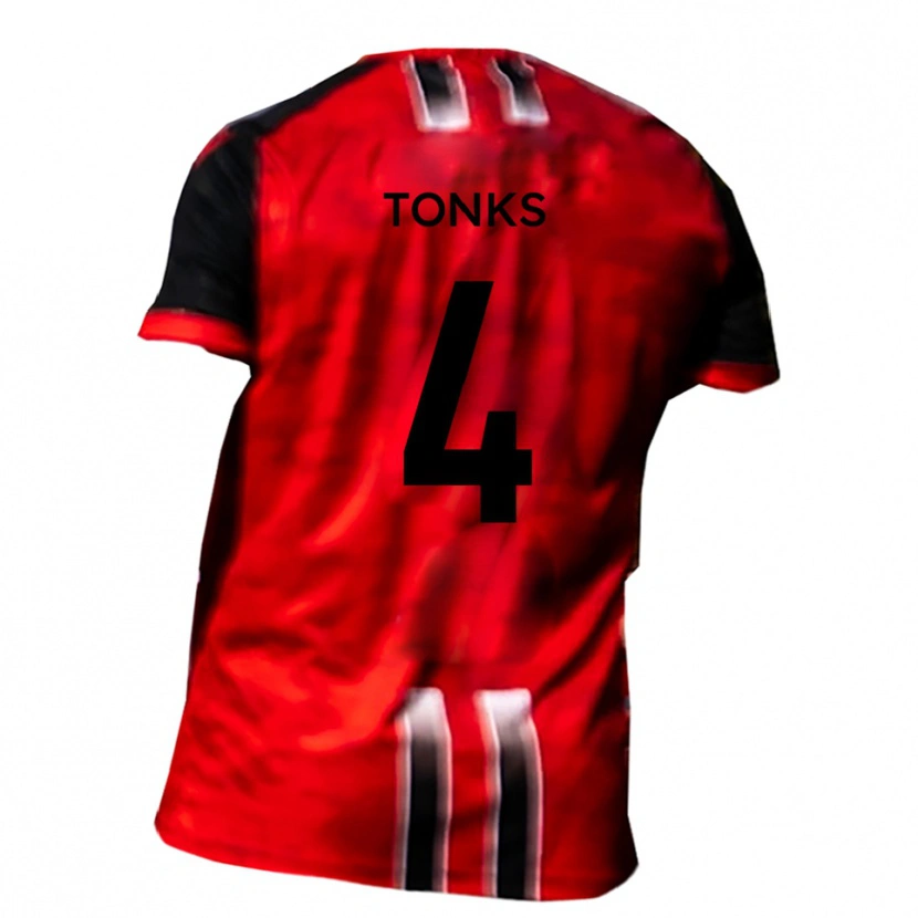 Danxen Herren Tom Tonks #4 Rot Schwarz Heimtrikot Trikot 2025/26 T-Shirt Österreich