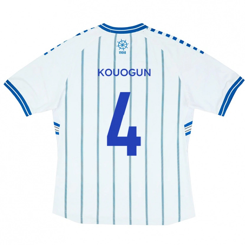 Danxen Herren Maxim Kouogun #4 Weiß Blau Heimtrikot Trikot 2025/26 T-Shirt Österreich