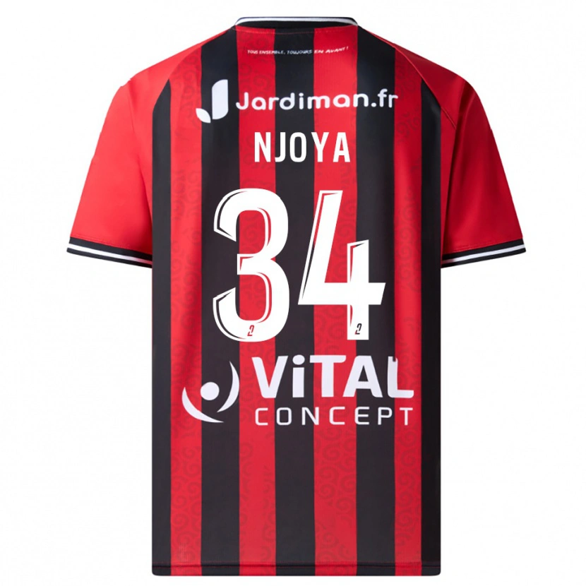 Danxen Herren Youssef Njoya #34 Rot Schwarz Heimtrikot Trikot 2025/26 T-Shirt Österreich
