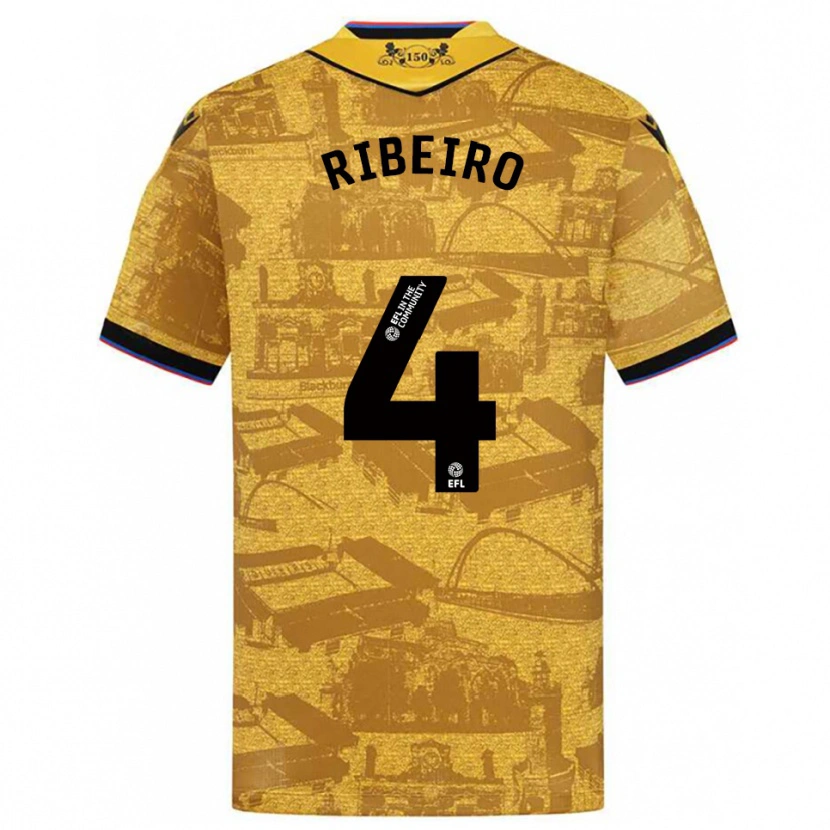 Danxen Herren Yuri Ribeiro #4 Gold Schwarz Auswärtstrikot Trikot 2025/26 T-Shirt Österreich