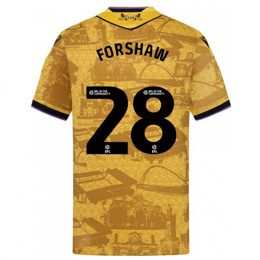 Danxen Herren Adam Forshaw #28 Gold Schwarz Auswärtstrikot Trikot 2025/26 T-Shirt Österreich