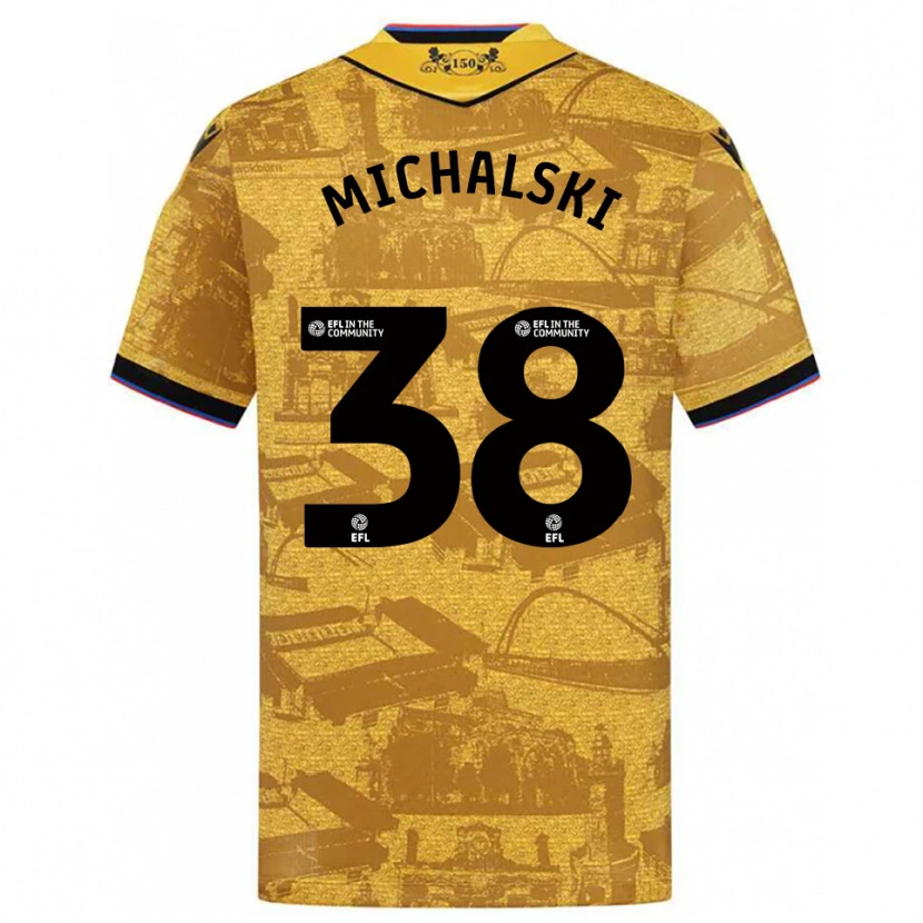 Danxen Herren Nicholas Michalski #38 Gold Schwarz Auswärtstrikot Trikot 2025/26 T-Shirt Österreich