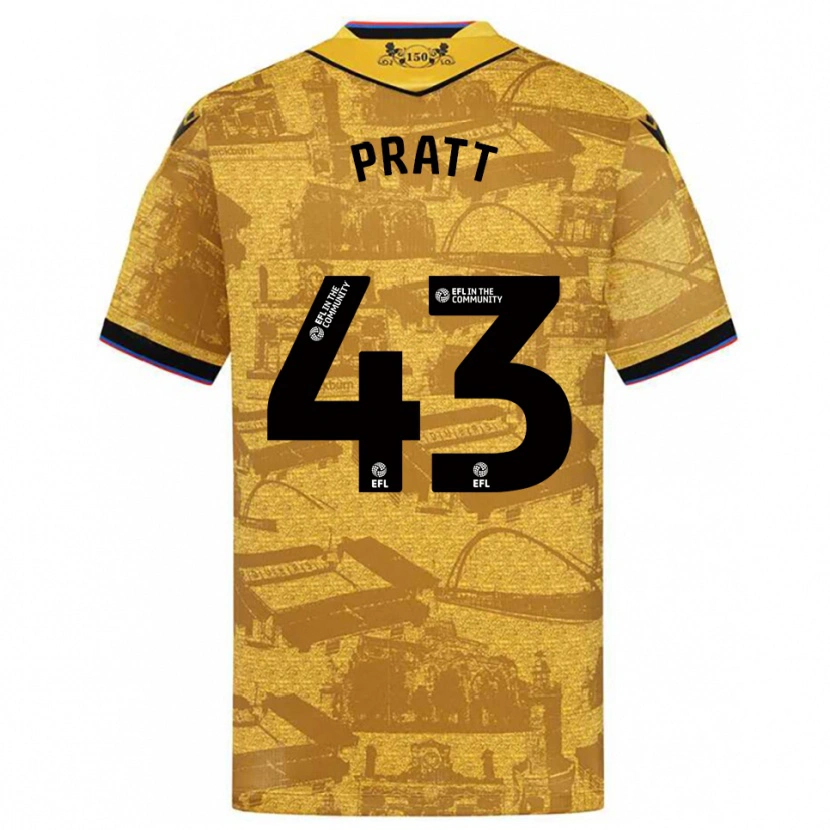 Danxen Herren George Pratt #43 Gold Schwarz Auswärtstrikot Trikot 2025/26 T-Shirt Österreich