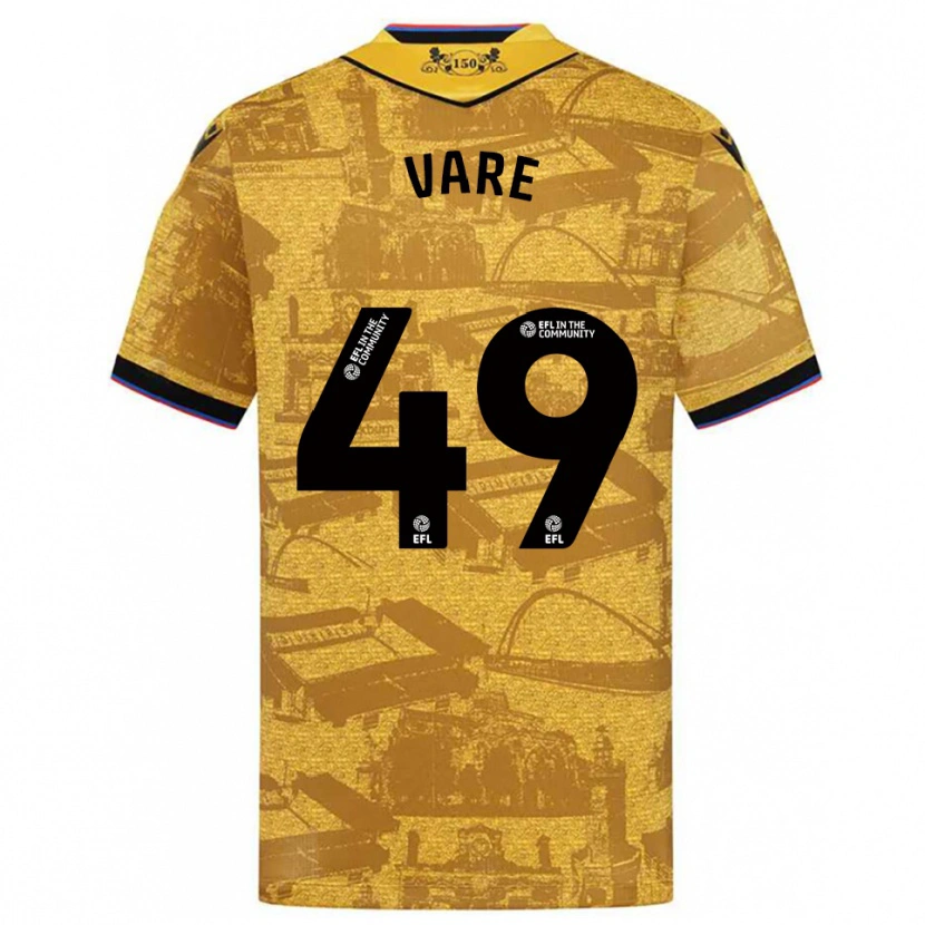 Danxen Herren Frank Vare #49 Gold Schwarz Auswärtstrikot Trikot 2025/26 T-Shirt Österreich