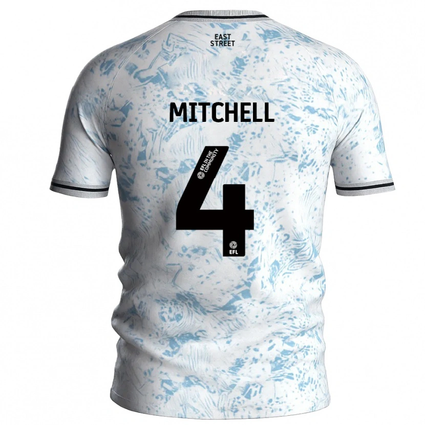 Danxen Herren Alex Mitchell #4 Weiß Himmelblau Auswärtstrikot Trikot 2025/26 T-Shirt Österreich