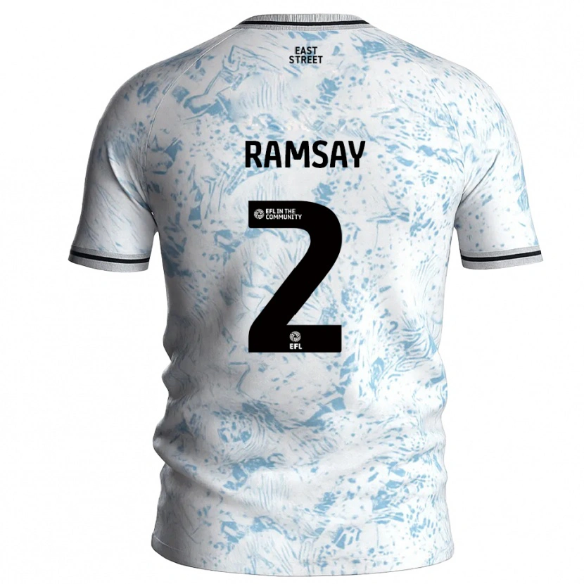Danxen Herren Kayne Ramsay #2 Weiß Himmelblau Auswärtstrikot Trikot 2025/26 T-Shirt Österreich
