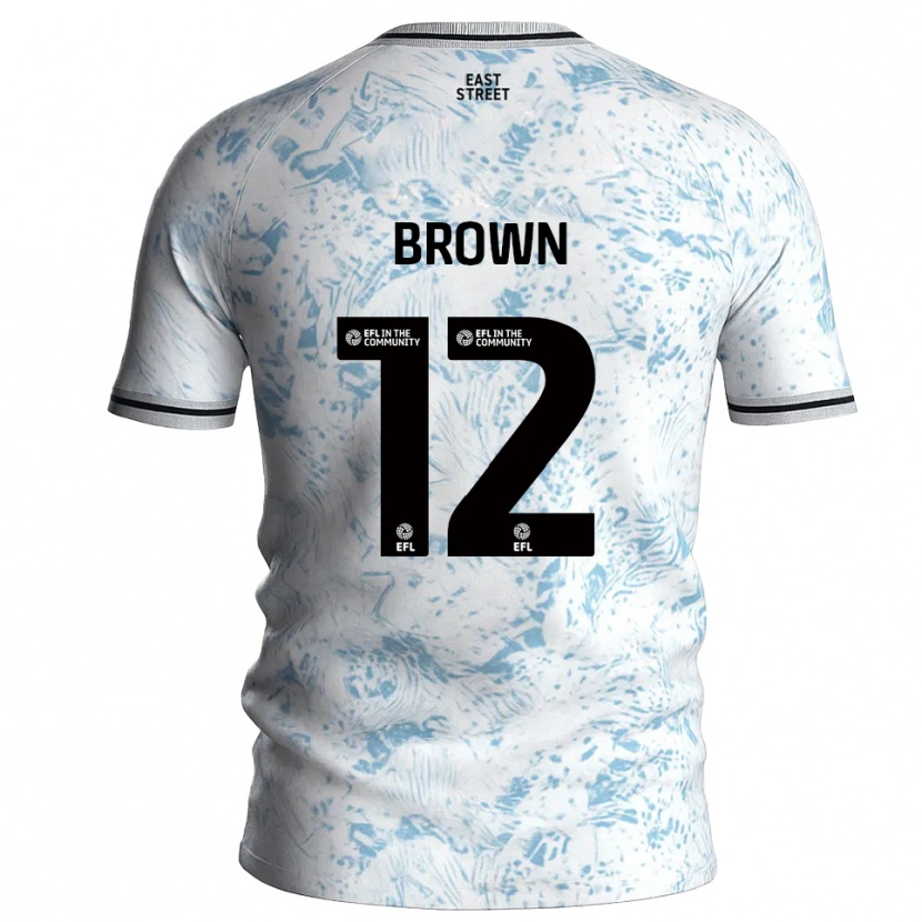 Danxen Herren Ethan Brown #12 Weiß Himmelblau Auswärtstrikot Trikot 2025/26 T-Shirt Österreich