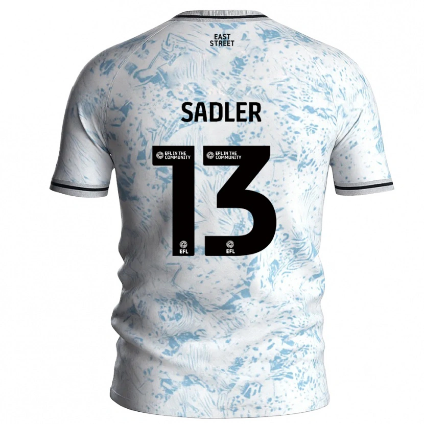 Danxen Herren Jude Sadler #13 Weiß Himmelblau Auswärtstrikot Trikot 2025/26 T-Shirt Österreich