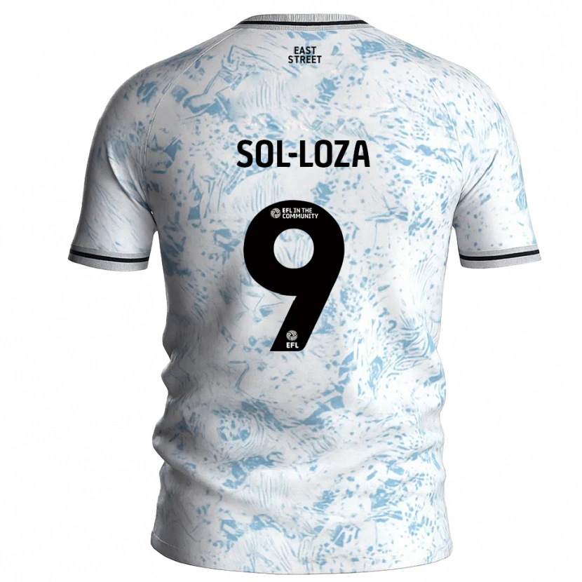 Danxen Herren Emmanuel Sol-Loza #9 Weiß Himmelblau Auswärtstrikot Trikot 2025/26 T-Shirt Österreich