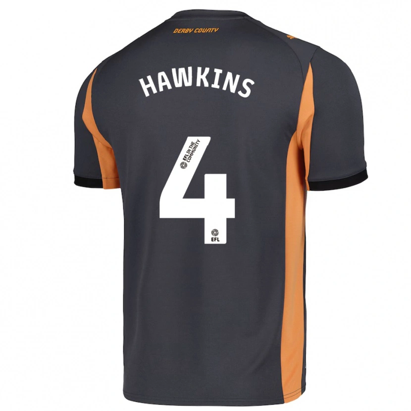 Danxen Herren Harry Hawkins #4 Grau Orange Schwarz Auswärtstrikot Trikot 2025/26 T-Shirt Österreich