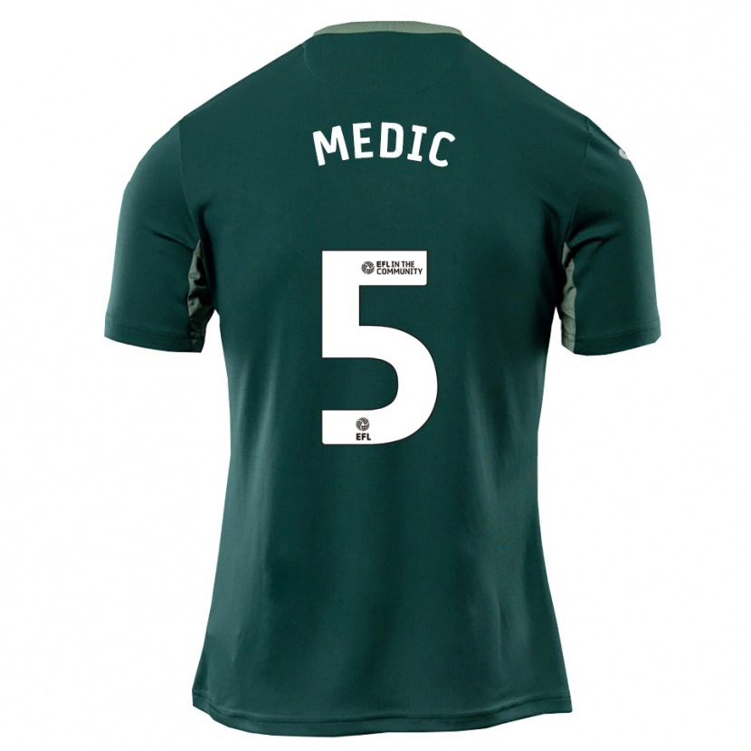 Danxen Herren Jakov Medic #5 Grün Weiß Lila Auswärtstrikot Trikot 2025/26 T-Shirt Österreich