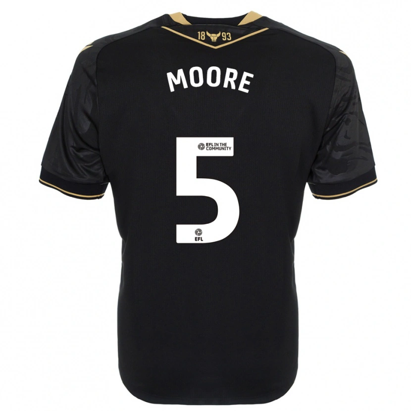 Danxen Herren Elliott Moore #5 Schwarz Gold Auswärtstrikot Trikot 2025/26 T-Shirt Österreich