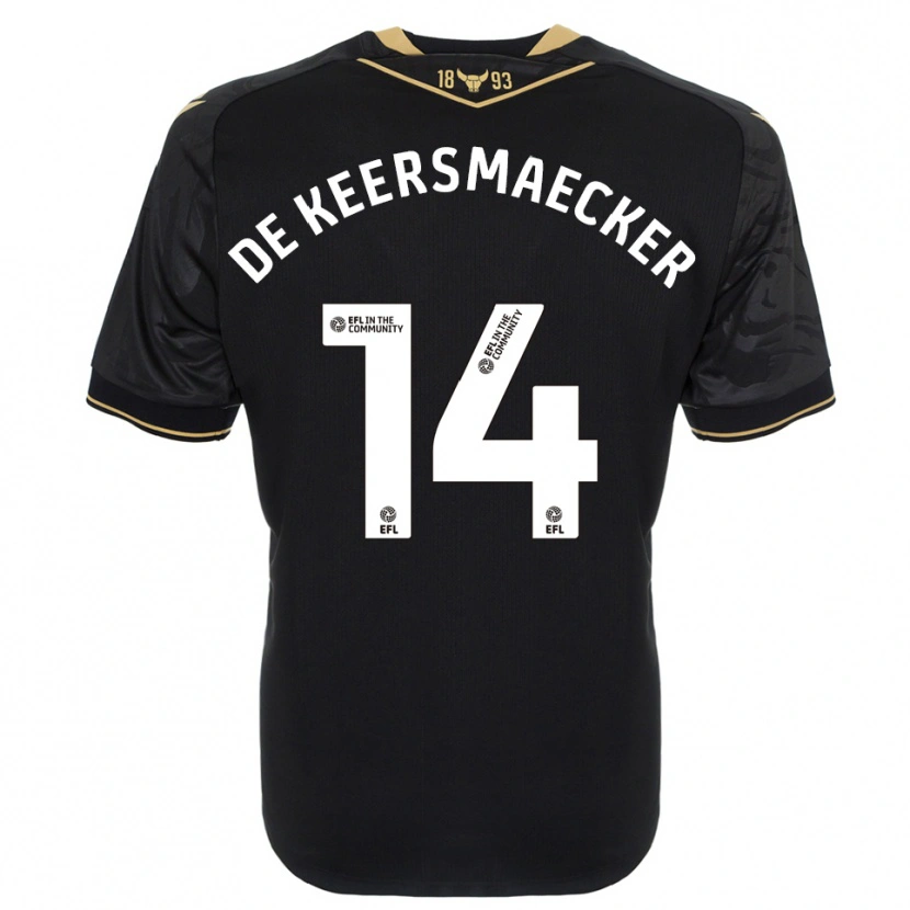 Danxen Herren Brian De Keersmaecker #14 Schwarz Gold Auswärtstrikot Trikot 2025/26 T-Shirt Österreich