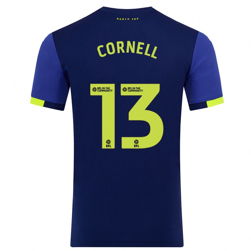 Danxen Herren David Cornell #13 Marine Gelb Auswärtstrikot Trikot 2025/26 T-Shirt Österreich