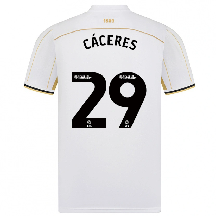 Danxen Herren Jefferson Cáceres #29 Weiß Gold Auswärtstrikot Trikot 2025/26 T-Shirt Österreich