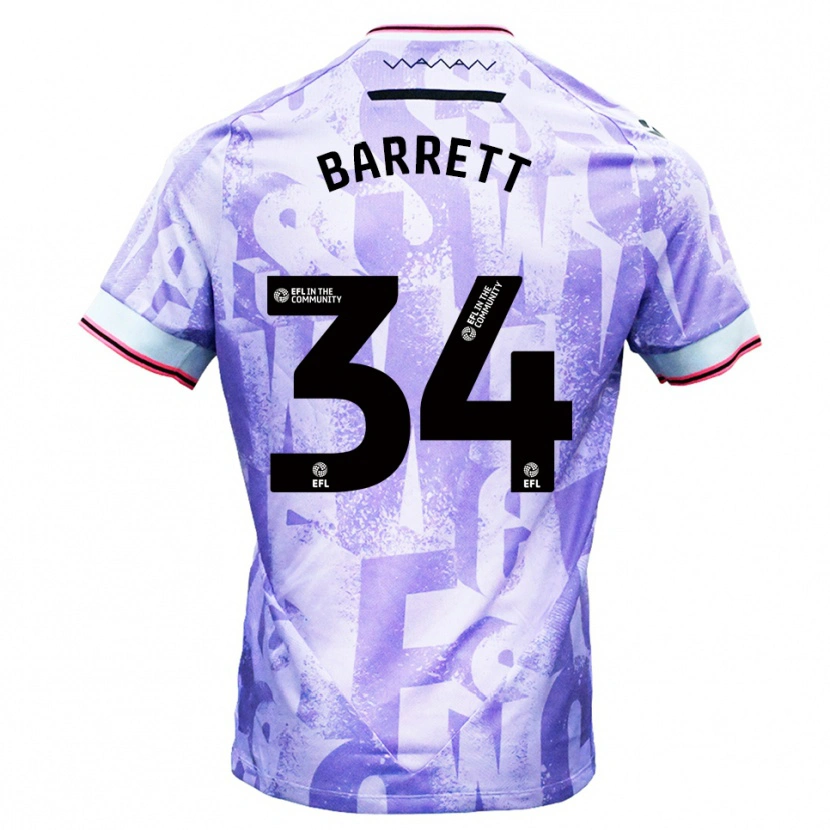 Danxen Herren Killian Barrett #34 Lila Weiß Auswärtstrikot Trikot 2025/26 T-Shirt Österreich