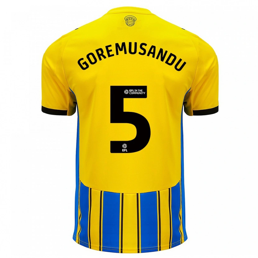 Danxen Herren Tino Goremusandu #5 Blau Gelb Auswärtstrikot Trikot 2025/26 T-Shirt Österreich