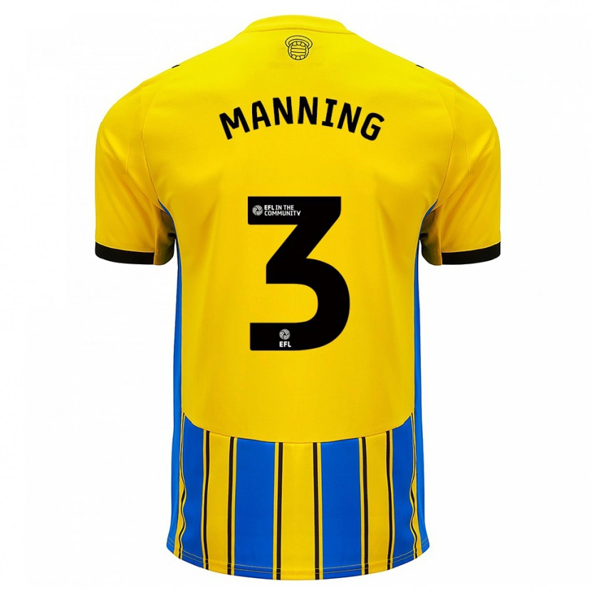 Danxen Herren Ryan Manning #3 Blau Gelb Auswärtstrikot Trikot 2025/26 T-Shirt Österreich