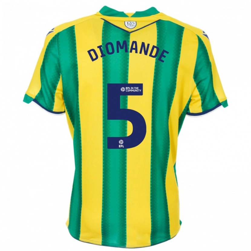 Danxen Herren Muhamed Diomande #5 Gelb Grün Auswärtstrikot Trikot 2025/26 T-Shirt Österreich