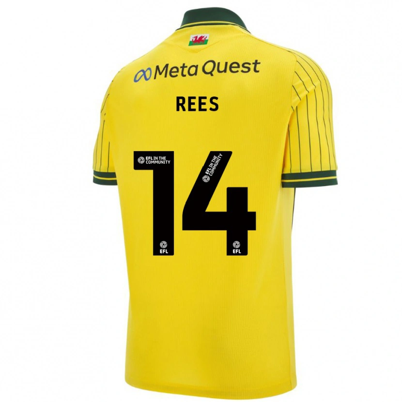 Danxen Herren Joe Rees #14 Gelb Grün Auswärtstrikot Trikot 2025/26 T-Shirt Österreich