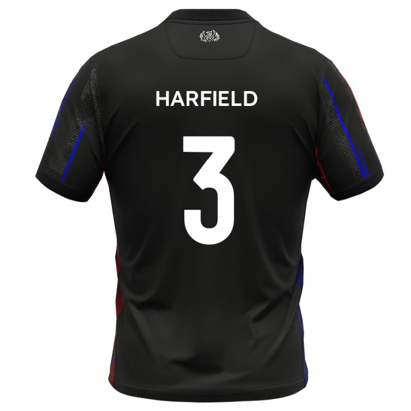 Danxen Herren Ollie Harfield #3 Schwarz Rot Auswärtstrikot Trikot 2025/26 T-Shirt Österreich