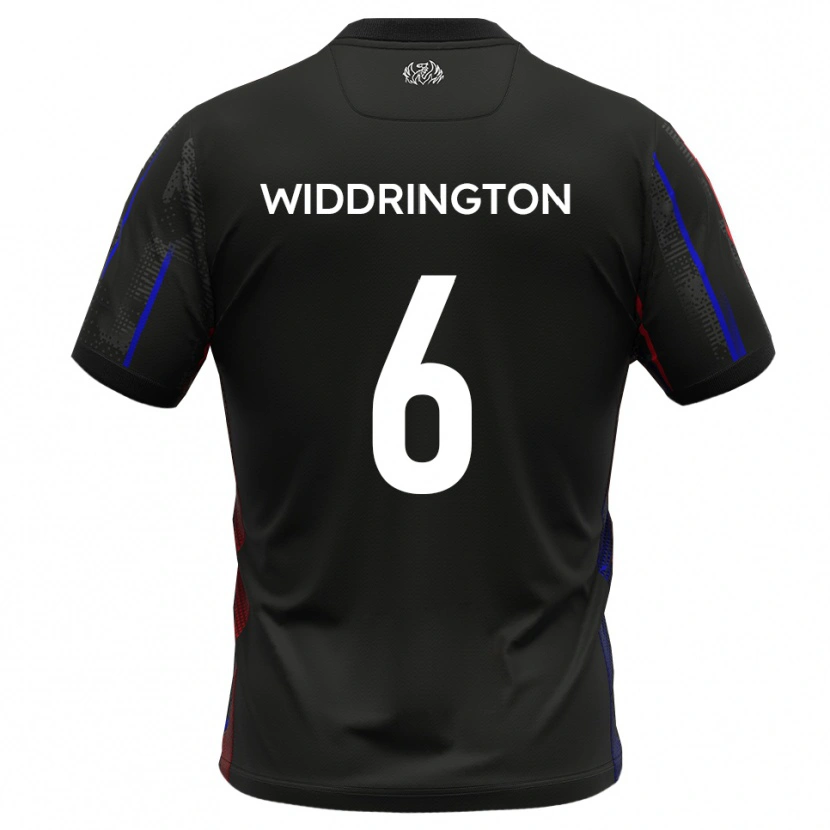 Danxen Herren Theo Widdrington #6 Schwarz Rot Auswärtstrikot Trikot 2025/26 T-Shirt Österreich