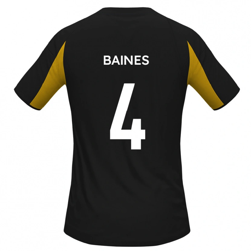 Danxen Herren Lewis Baines #4 Schwarz Gelb Auswärtstrikot Trikot 2025/26 T-Shirt Österreich