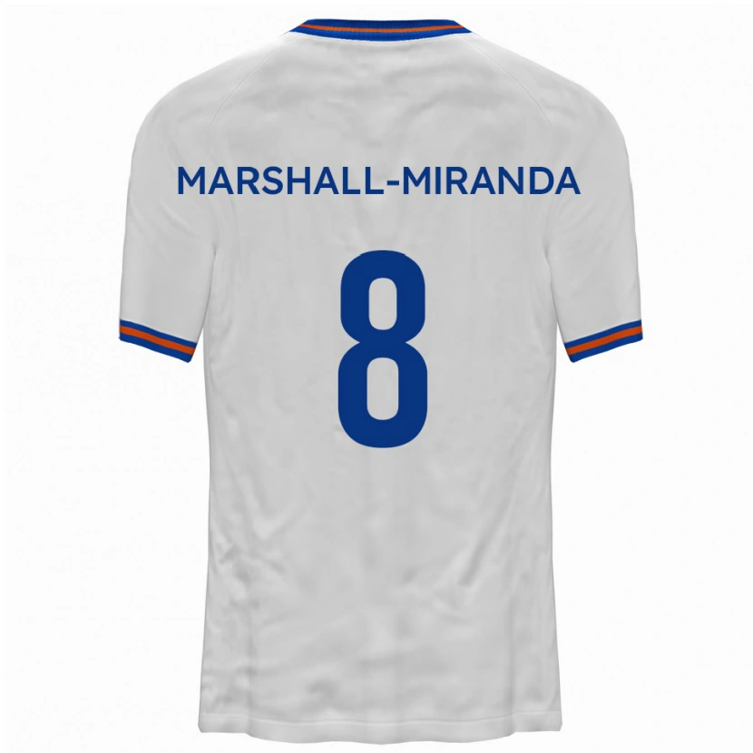 Danxen Herren Marley Marshall-Miranda #8 Weiß Blau Auswärtstrikot Trikot 2025/26 T-Shirt Österreich