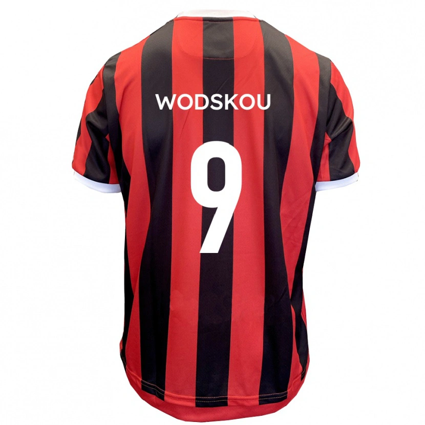 Danxen Herren Ben Wodskou #9 Rot Schwarz Auswärtstrikot Trikot 2025/26 T-Shirt Österreich