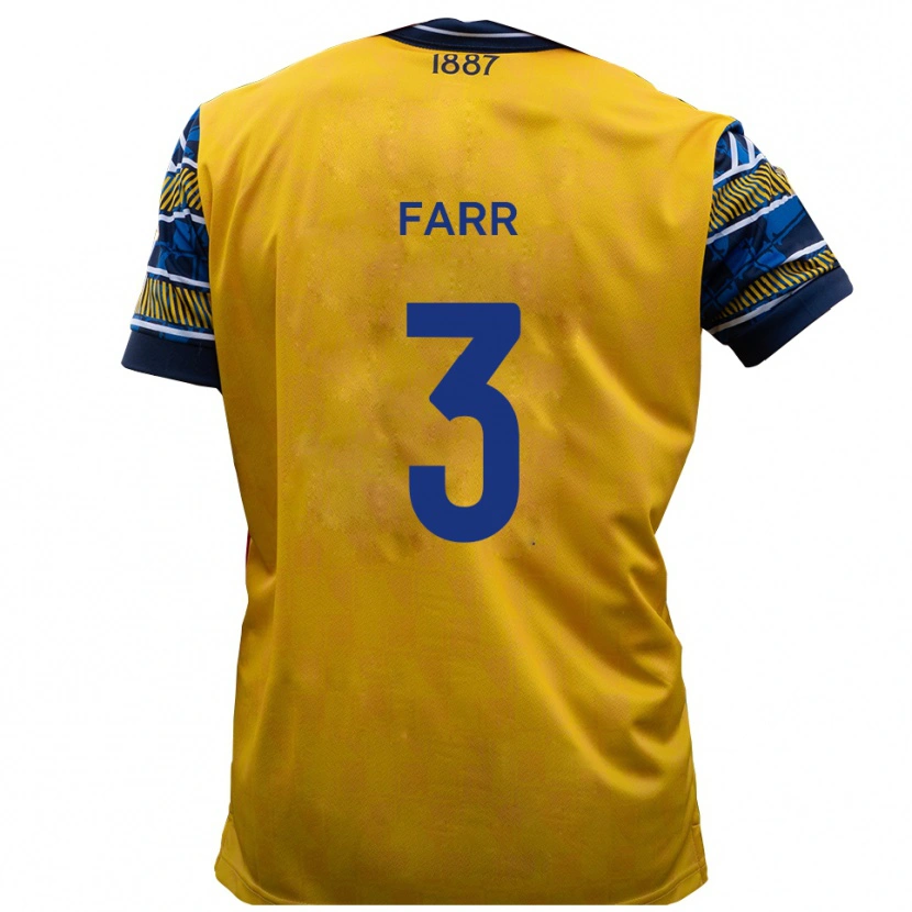 Danxen Herren Jacob Farr #3 Gelb Schwarz Auswärtstrikot Trikot 2025/26 T-Shirt Österreich