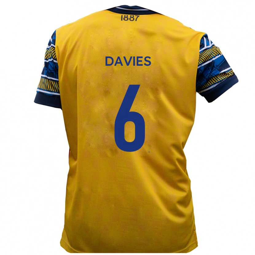 Danxen Herren Dillan Davies #6 Gelb Schwarz Auswärtstrikot Trikot 2025/26 T-Shirt Österreich