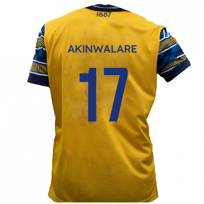 Danxen Herren Seyi Akinwalare #17 Gelb Schwarz Auswärtstrikot Trikot 2025/26 T-Shirt Österreich