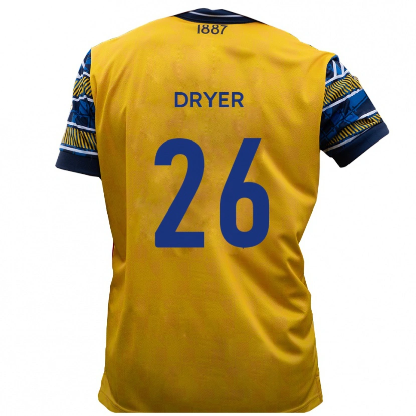 Danxen Herren Tom Dryer #26 Gelb Schwarz Auswärtstrikot Trikot 2025/26 T-Shirt Österreich